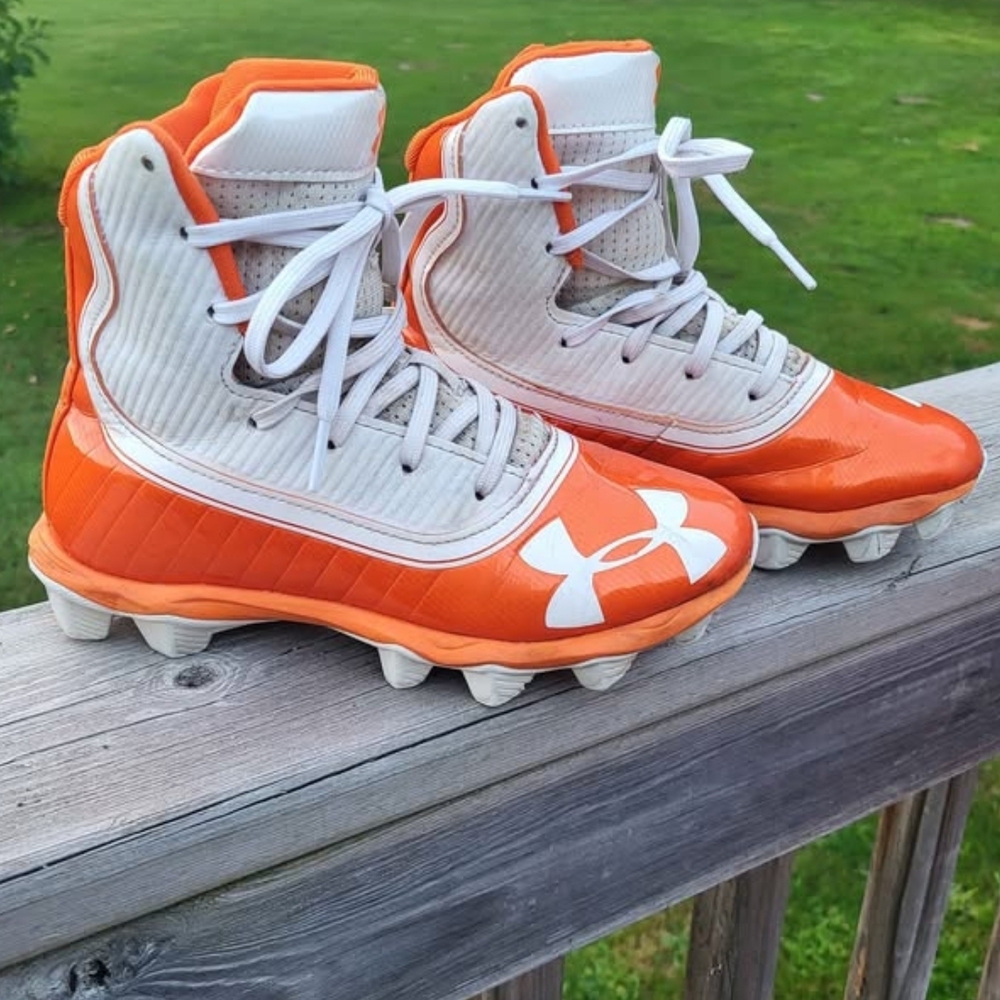 Under Armour Kids Orange and White Sneakers